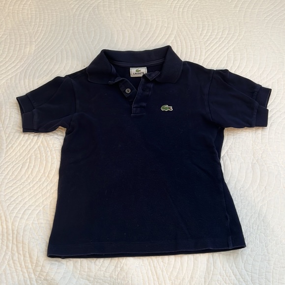 Lacoste designer boys navy polo shirt size 8 - Picture 3 of 4
